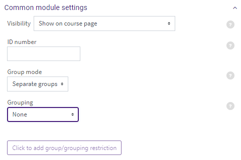 Common Module Settings