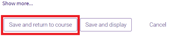 save and return to course button