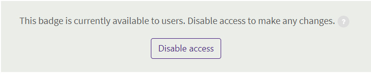 Disable access option for Badge management screen