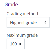 grade settings in SCORM package settings
