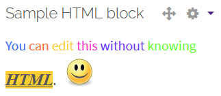 Sample HTML block