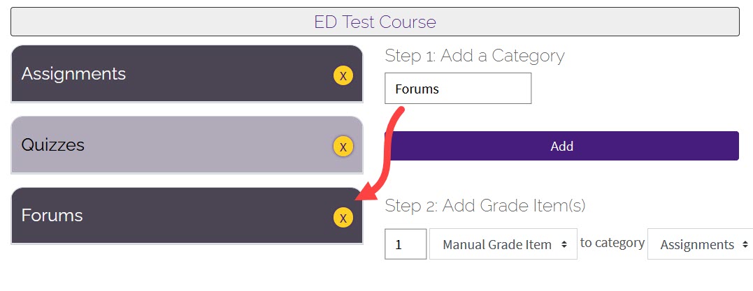 Gradebook Builder adding categories and appearing to the left