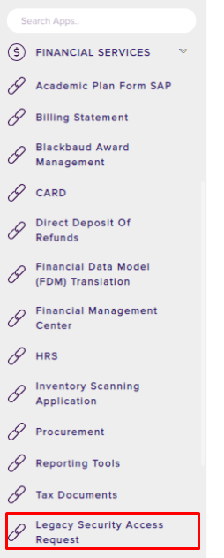 Financial services in myLSU portal