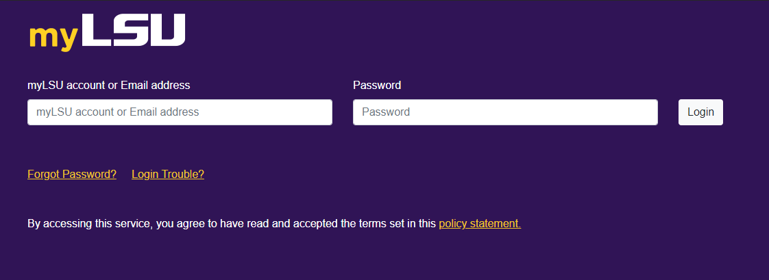 mylsu username and password boxes