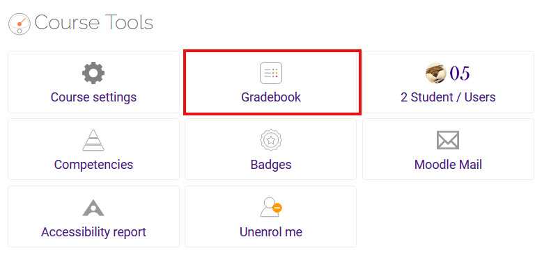 Gradebook in Course Tools 