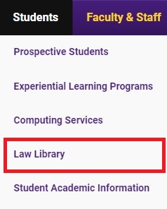 law library catalog highlighted