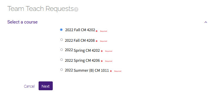 selecting a team teach course