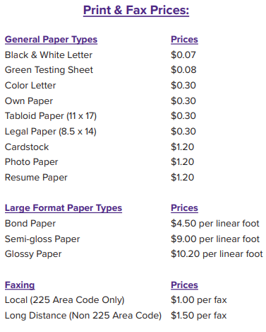 Color shop print price