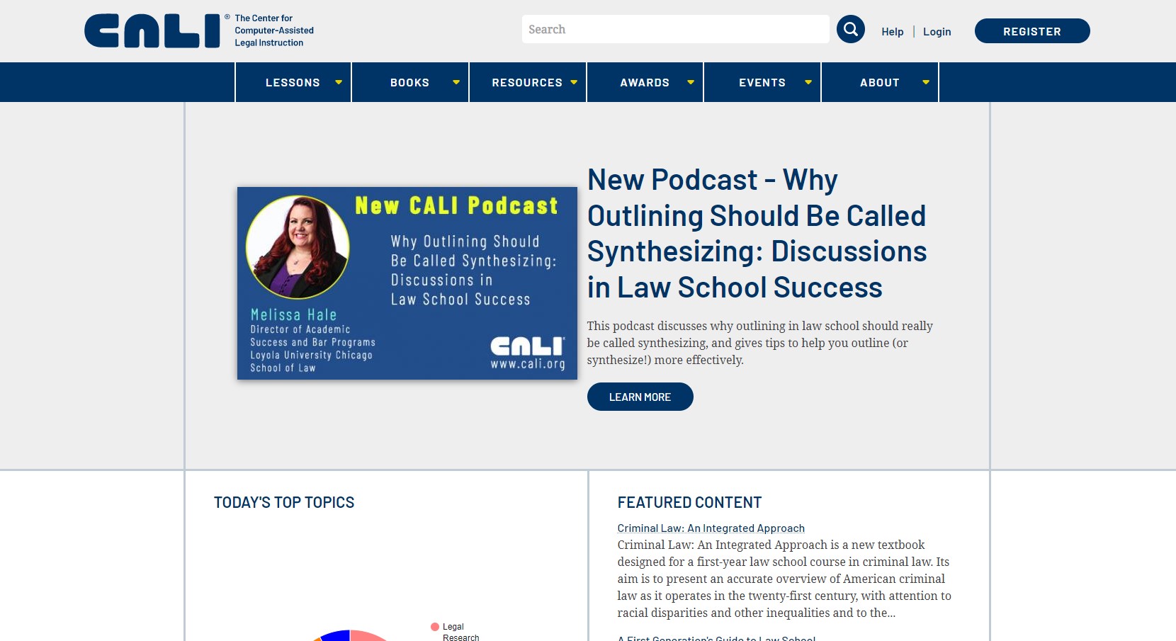 Updated CALI lessons homepage