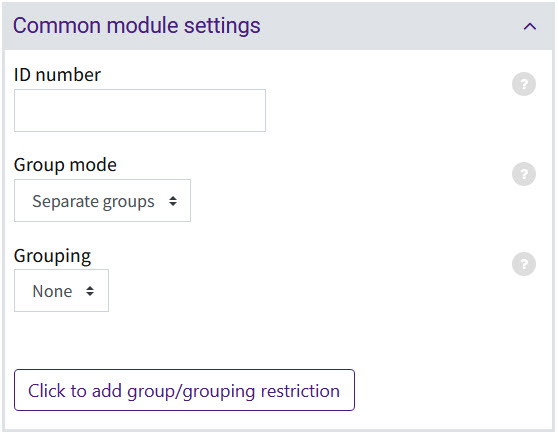 Common Module Settings