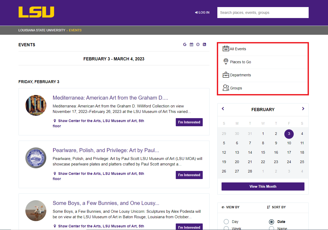 LSU Accessing the IT Calendar GROK Knowledge Base