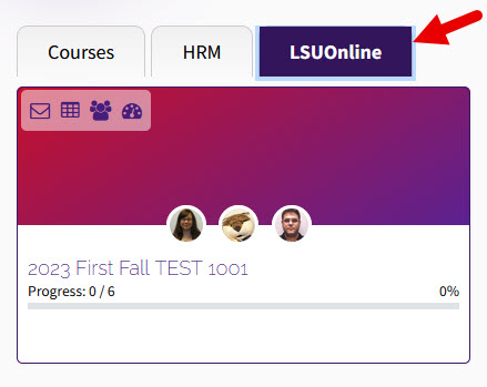 LSUOnline tab on My Courses page in Moodle 