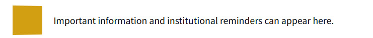 Important information and institutional reminders note on Moodle.