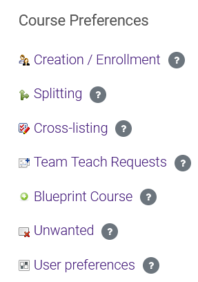 Instructor's Course Preference block