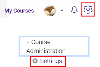 Administration Menu Edit Settings Option