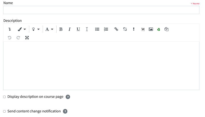 Name and description area for custom certificate activity