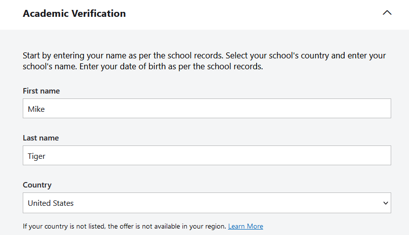 First and Last name form fields