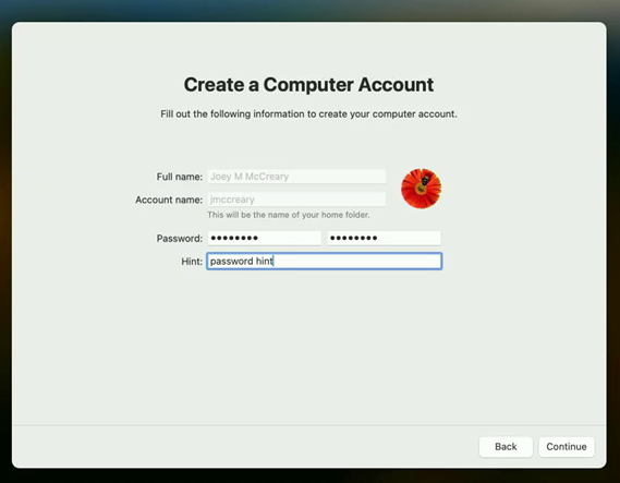creating a computer account
