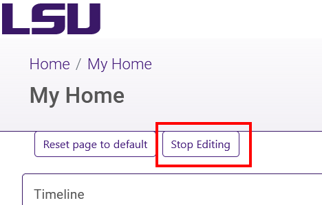 Stop Editing button highlighted