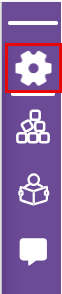 Course sidebar with admin gear highlighted