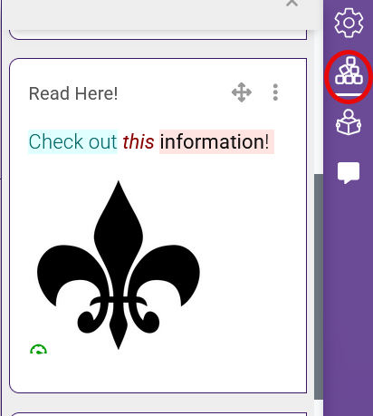 a text block Example with a title, description, and image