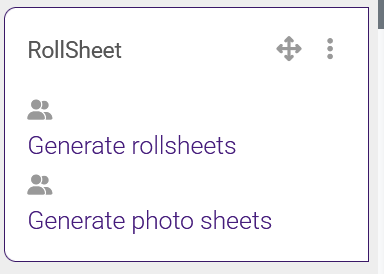 RollSheet block with links