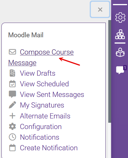Compose Course Message in Moodle Mail block