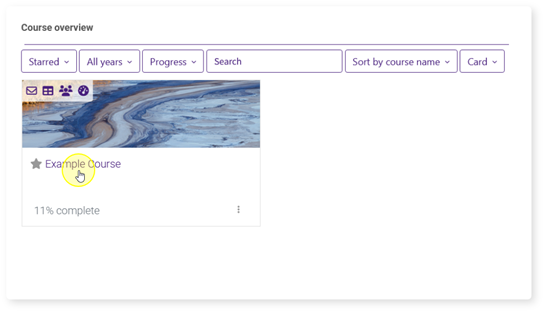 Course card for an example course