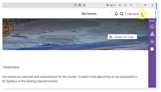 Edit mode toggle button