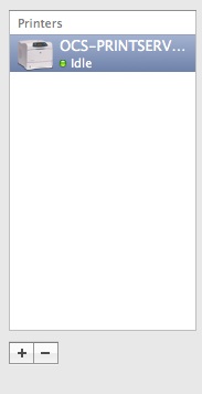 List of available printers
