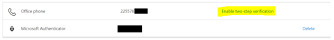 Office phones can be enabled for two-step verification